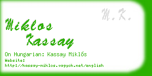 miklos kassay business card