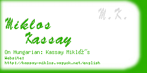 miklos kassay business card